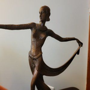 Elegant Egyptian revival bronze figure